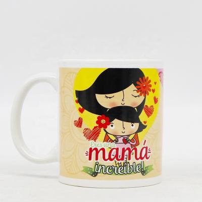 China Sustainable Straight Body Ceramic Mug Custom Maker Processing Mom Mug Dad Mug for sale