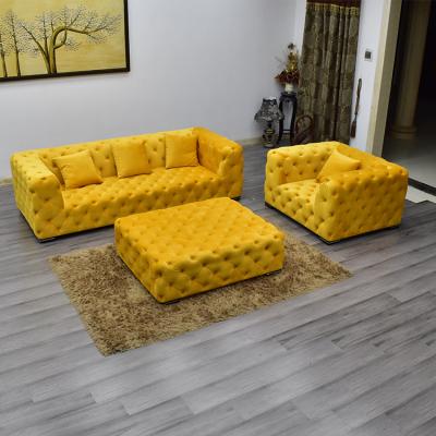 China Chesterfield Button Velvet (Others) Style Adjustable European Sofa Sets Modern Leather Living Room Sofas Couch Furniture Sofas Sectionals for sale