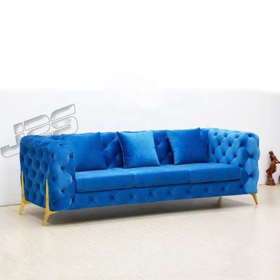 China (Others)Adjustable Living Room Sofas Chesterfield Sofa Velvet Fabric Leather Living Room Sofas Set Furniture for sale