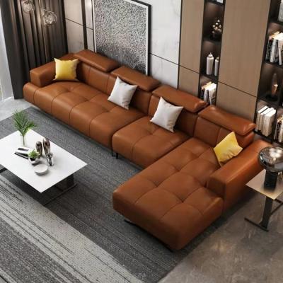 China Hot Selling Adjustable Living Room Sofa Modern Design (Other) Upholstered Leather Sofa for sale