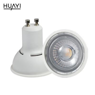 China HUAYI Residential Cheap Price PC GU10 GU5.3 Aluminum Indoor Bedroom Office 5W LED Bulb Lighting Lamp for sale