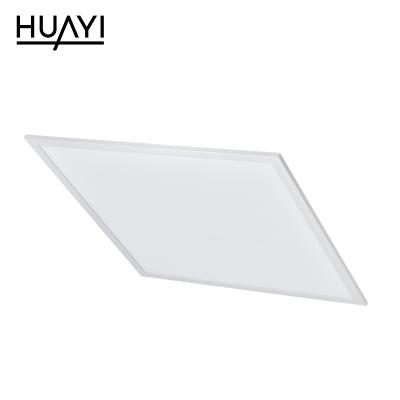 China Commercoal HUAYI Office Home White Square 40Watt Smd Anti-Glare Aluminum 72Watt Recessed Ceiling Led Panel Light for sale