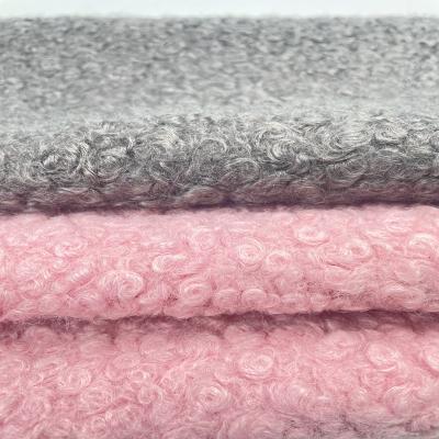 China Custom Two Color Grain Viable Hot Selling 100% Polyester Printed Circle Loop Teddy Sherpa Fleece Fabric For Home Textile for sale