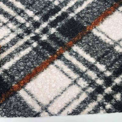 China Viable Customized Color Flexible 100% Polyester Dyed Grid Printed Knit Circle Loop Teddy Sherpa Fleece Fabric For Textile Garment for sale