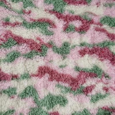 China Customs printed 2022 polyester brush viable single side knit cotton sherpa fleece fabric for winter hoodie jacket for sale