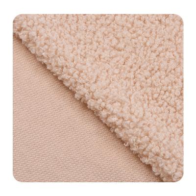 China Stretch Custom Design 260gsm Plain Dyed Multi Comfortable Teddy Fleece Solid Color Warm Sweater Fabric For Clothes for sale