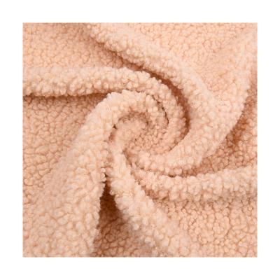 China Hot Sale Fashionable Stretch 350gsm Solid Color Thicken Breathable And Soft Altai Teddy Fleece Fabric For Women Coat for sale