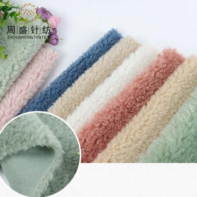 China Whole Coat High Quality Organic Toy Floor Mat Knitted Flannelette Alpaca Wool Lambswool Grain Cashmere Pilou Fabric for sale