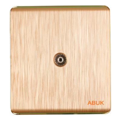 China ABUK TV Socket Stream Wall 250V Electrical Socket Metal Outlet PMMC Panel 3*3 Inches Residential / Multi-Purpose Home for sale