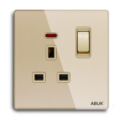 China ABUK UK Plug Manufacture Hot Sale 13A 250V Universal Wall Switched Universal Wall Sockets / Multipurpose With Neon for sale