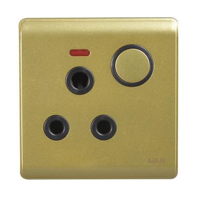 China ABUK Residential / General Purpose UK Standard Switched Socket Outlet 250V 15A Electrical Single Socket Wall Outlet With Neon for sale