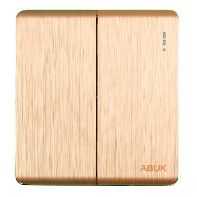 China ABUK PMMC Panel 10A 250V 2 Way Wall Switch Push Button Modern Home Wall Electric Lamp Switch 86*86mm for sale