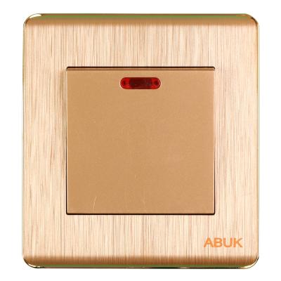 China ABUK 20A Water Switch Heated Push Button 250V 3*3 Inches Electrical Switch Home Metal With PMMC Neon Panel 3*3 Thumbs for sale