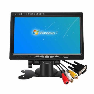 China Small LCD 7in Loudspeaker Monitor VGA Ledpc TV Bus Portable PC Monitor For CCTV Flip Up Soporte De Monitors RGB 1024*600 for sale