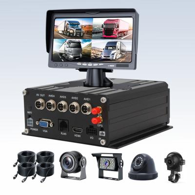 China Quad Split Screen Car Mdvr 4ch Board Vehicle Black Box Dvr User Manual Fhd 1080p Camera Dvr VCR For Bus Truck MDVR401 for sale