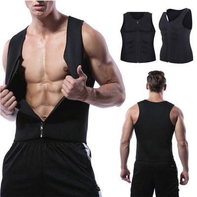 China TENNEIGHT Compression Body Shaper Gym Shapewear QUICK DRY Gym Sweat Suit Zipper Neoprene Mens Sauna Vest With Zipper for sale