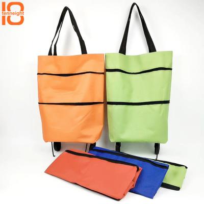 China Eco-friendly Foldable Waterproof Foldable Wholesale Trolley Roll Cart Eco-Friendly Foldable Shopping Bag For Grocery for sale