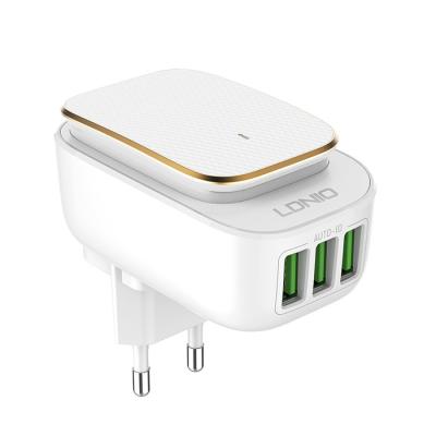 China Most Product 3.4A USB Mobile Phone LDNIO Charger With Led Light Travel Charger for sale