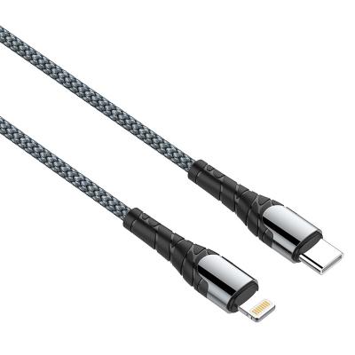 China New LC111/LC112 1m/2m Type-C 18W Mobile Phone LDNIO to Lightning Palladium Fast Charging Braided Wiring Data Cable For Phone for sale