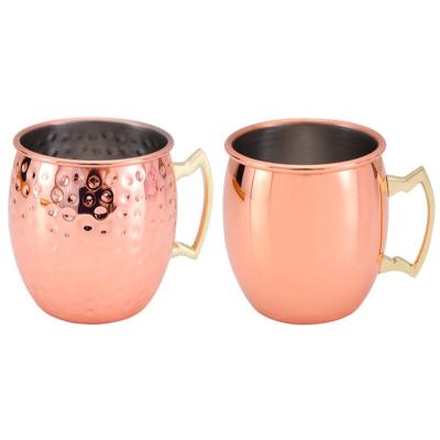 China Sustainable Eco-friendly Solid Copper Coated Moscow Mule Beer Mug With Brass Handle For Sale for sale