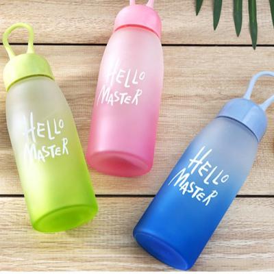 China 2021 Viable Colorful Custom Logo Matte Borosilicate Portable Glass Water Bottle Manufacturers for sale