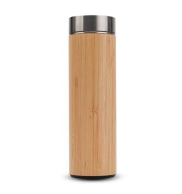 China High Quality Custom Viable Stainless Steel Logo Insulated Thermos Double Wall Bamboo Vacuum Flask for sale