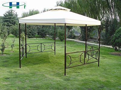 China Hexagonal Sun Shelter 2x2x2m Garden Steel Frame Pavilion Double Roof Gazebo for sale