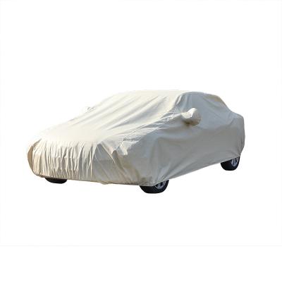 China Adult Car Cover Adjustable Size Water Proof Car Cover Nonwoven Fabric Mirror Pocket Design Extend Shade Cover Universal Car for sale