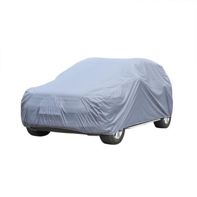 China Factory Direct Adult Adjustable Polyester Fabric Outdoor Car Cover Shade Elastic Sewn Waterproof Car Cover Wholesale for sale