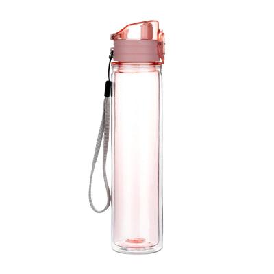 China Sustainable 8oz Ready To Ship Directly Drinkable Double Wall Plastic Water Bottle With Handle ZG-7062 230ml for sale