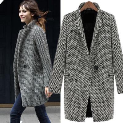 China Ladies Anti-Shrink Winter Lapel Trench Wool Cashmere Warm Coat Women for sale