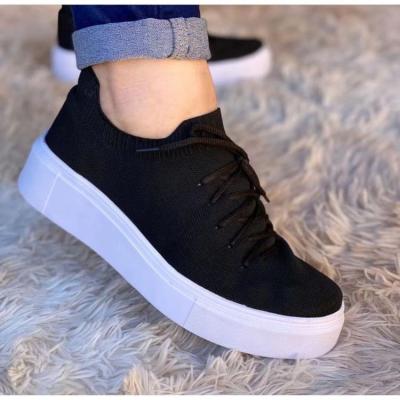 China Fashion Trend Women's Net Shoes 2021 Large Size Women's Lace-up Shoes New Mesh Breathable Flat Single Women Shoes for sale