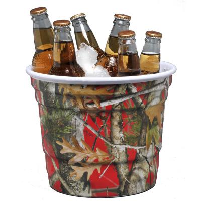 China Easy To Wash Wholesale Custom Print Melamine Reusable 100% Ice Bucket For Beer Party High Quality Bucket for sale