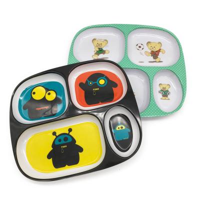 China Sustainable Custom Print Unbreakable Kids Preferred Melamine Baby Serving Tray For Dinner for sale