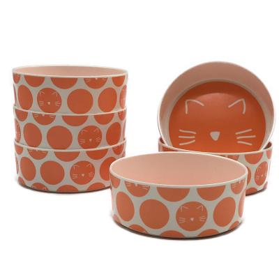 China Factory direct sale sustainable food safe melamine Cat Bowl with non-slip silicon bases high quality pet bowl for sale