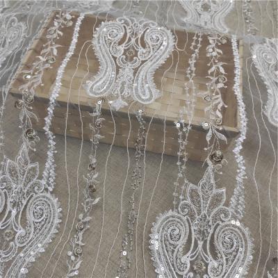 China Viable JORICE Lace Fabric JORICE Jacquard Viable Luxury High Quality Embroidery Fabric For Wedding Dress for sale