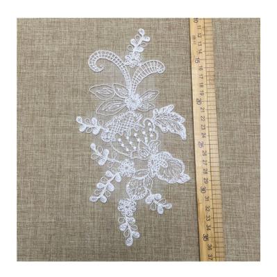 China Viable New Arrival White Lace Embroidery Popular JORICE Patch Lace Applique For Wedding Dress for sale