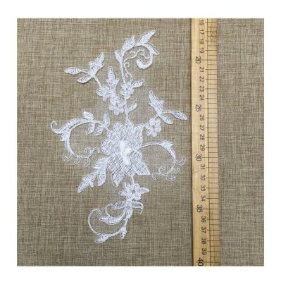 China High Quality Viable JORICE Rayon Embroidery White Cord Bone Viable Lace Applique for sale