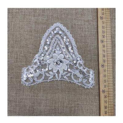 China JORICE Best Viable Selling Handmade Sequin Lace Embroidery Fashion Lace Patch Applique for sale