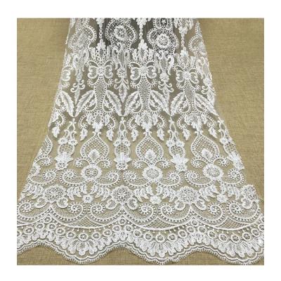 China High Quality JORICE Lace Fabric New Design Viable Jacquard Embroidery Fabric For Wedding Dress for sale