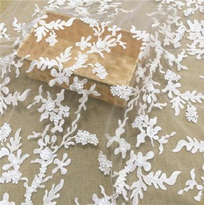 China JORICE Fashion Embroidery Fabric Sustainable Jacquard Lace Up Fabric For Wedding Dress for sale