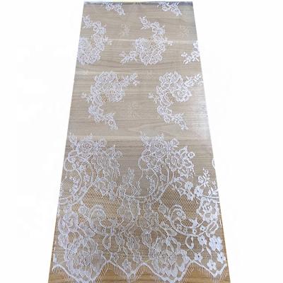 China French Hot Selling 100% Cotton Ivory Lace Fabric Viable For Wedding Dress Fabric for sale