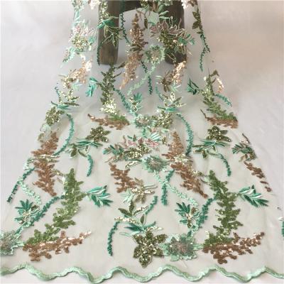 China Latest African Custom Lace Fabrics Embroidery Viable For Wedding Dress for sale