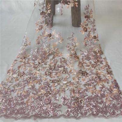 China Viable Wholesale China Embroidery Mesh Tied Lace Fabric For Wedding Dress for sale