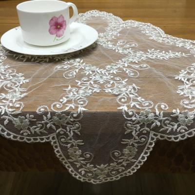 China JORICE Wholesale Price Lace Waterproof Outdoor Embroidered Oval Tablecloth Wedding Party Home Table Cloth for sale