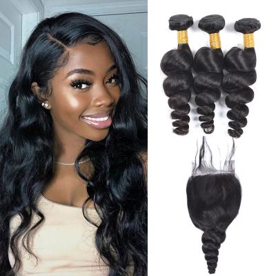 China Straight / Wave / Curly Unprocessed 100% Virgin Hair Extensions Grade 8A Remy Hair Loose Wave Hair Bundles for sale