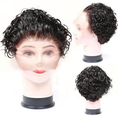 China Wholesale Deep Curly Virgin Hair Full Lace Front Wig Short Jerry Hair Wave Hair Lava Wig For Women for sale