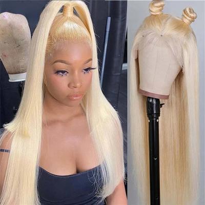 China 100% Russian Blonde Straight/Wave/Swiss Curly Straight Human Hair Lace Front Wig HD Human Hair Lace Wig for sale