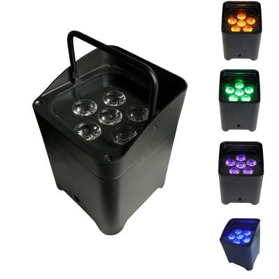 China Theme Park Intense 6x18w Factory Price LED Brightness Bead 6 In 1 Battery RGBW DJ Stage Light DMX512 Control Party LED Uplight for sale