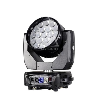 China Theme Park 300W 19 x 15W 4in1 LED 350W Moving Head Light Club Led Zoom Beam Wash Light for sale